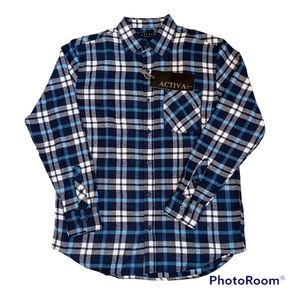 Activa Sports Inc Men's Flannel NWT New With Tag Size Small Color Blue